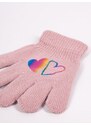 Yoclub Kids's Girls' Five-Finger Gloves With Hologram RED-0068G-AA50-002