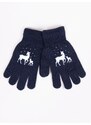 Yoclub Kids's Girls' Five-Finger Gloves RED-0012G-AA5A-013 Navy Blue