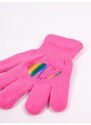 Yoclub Kids's Girls' Five-Finger Gloves With Hologram RED-0068G-AA50-005