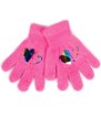 Yoclub Kids's Girls' Five-Finger Gloves With Hologram RED-0068G-AA50-005