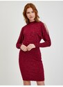 Vínové dámské svetrové šaty s průstřihy ORSAY - Dámské