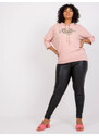 Fashionhunters Zaprášená růžová bavlněná halenka Aileen plus size