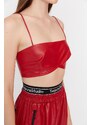 Trendyol X Sagaza Studio Red Faux Leather Bustier