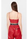 Trendyol X Sagaza Studio Red Faux Leather Bustier