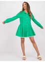 Fashionhunters Adrianniny zelené šaty na knoflíky