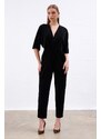 Gusto Velvet Jumpsuit - Black