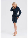 Look Made With Love Woman's Dress 743 Beatrice Navy Blue