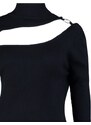 Trendyol Curve Black Detachable Collar Thin Knitwear Sweater