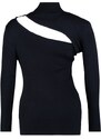 Trendyol Curve Black Detachable Collar Thin Knitwear Sweater