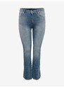 Modré dámské flared fit džíny s vyšisovaným efektem ONLY CARMAKOMA Willy - Dámské