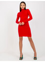 Fashionhunters Dámské červené vypasované šaty