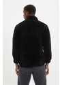 Trendyol Black Regular/Regular Fit Zippered Stopper Warm Plush Sweatshirt