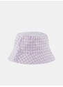 Bílo-fialový kostkovaný klobouk Pieces Laya - Dámské