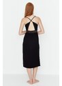 Trendyol Black Lace and Knitted Nightgown with Back Detail and a Slit