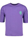 Trendyol Purple Oversize/Wide-Fit Short Sleeve Geometric Print 100% Cotton T-shirt