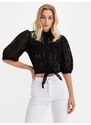 Černý dámský crop top Guess Phoebe - Dámské