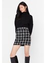 Trendyol Black Checkered Patterned Mini Woven Skirt