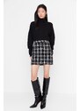 Trendyol Black Checkered Patterned Mini Woven Skirt