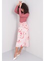 Fashionhunters Světle růžová květinová sukně BSL