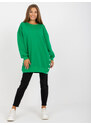 Fashionhunters Zelená basic tunika s dlouhým rukávem RUE PARIS