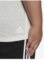 Krémové dámské žíhané tričko adidas Performance - Dámské