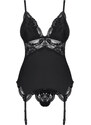 Obsessive Černý korzet Corset & thong