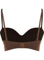 Trendyol Dark Brown Seamless/Seamless Covered Strapless Knitted Bra with Detachable Straps