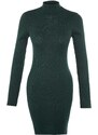Trendyol Smaragdově zelená Mini pletenina Doplněk Detailní šaty