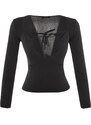 Trendyol Black Slim Barbell Elastic Knitted Blouse