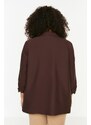 Trendyol Curve Brown Collar Detailed Jacket