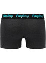 Replay Boxerky Boxer Style 5 Jacquard Logo 2Pcs Box - Black/D Gmel/Azure - Pánské