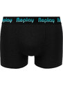 Replay Boxerky Boxer Style 5 Jacquard Logo 2Pcs Box - Black/D Gmel/Azure - Pánské