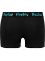 Replay Boxerky Boxer Style 5 Jacquard Logo 2Pcs Box - Black/D Gmel/Azure - Pánské