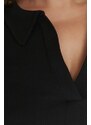 Trendyol Curve Black Fitted Rivet Knitted Shirt Collar With Snap Buttons Body