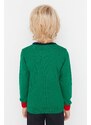 Trendyol Green Jacquard Unisex Kids Knitwear Sweater