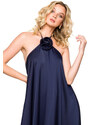 Makover Woman's Dress K154 Navy Blue