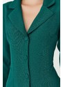 Trendyol smaragdově zelené knoflíkové detailní tkané šaty