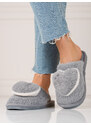 Gray women's slippers with Shelvt heart