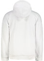 Trendyol Basic White Men's Oversize/Wide Cut Hooded Labeled Fleece Inside Cotton Sweatshirt