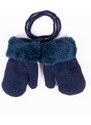 Yoclub Kids's Boy's Single-Finger Double-Layer Gloves RED-0001C-AA10-003 Navy Blue
