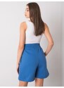 Fashionhunters Tmavě modré bavlněné šortky