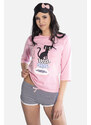 LivCo Corsetti Fashion Aprodit Cat Pyjamas Pink and Navy