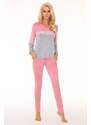 LivCo Corsetti Fashion Mayte růžové a šedé pyžamo