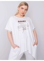 Fashionhunters Oversized bílá halenka s aplikacemi