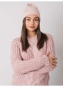 Fashionhunters Zaprášená růžová dámská pletená čepice RUE PARIS
