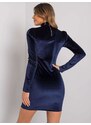 Fashionhunters Námořnicky modré velurové šaty Varese RUE PARIS
