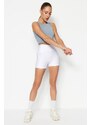 Trendyol White Recovery Knitted Sports Shorts Leggings