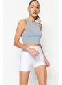 Trendyol White Recovery Knitted Sports Shorts Leggings