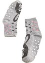 Non-slip girls' socks Shelvt gray bunnies