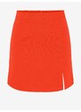 Oranžová dámská mini sukně s rozparkem Pieces Thelma - Dámské